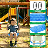 SELEWARE Black High Back Full Bucket Toddler Swing Seat w/Adjustable - Blue U-shape Swing (2 Pack) - image 2