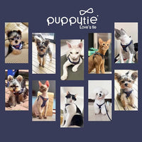 Puppytie No Pull Dog Harness with Multifunction Dog Leash,Soft Adjustable No Choke Escape Proof Pet Harness Vest for Medium Dogs or Large Dogs,Navy,M