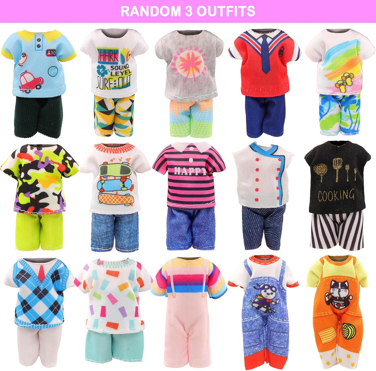 30 PCS Mini 6 Inch Doll Clothes and Accessories for 5.3-6 Inch Dolls – Fun for Kids & Family - 22 PCS - image 3