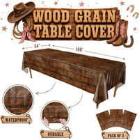 Stone Wall Table Covers, 54"x108" XL, Medieval Party Decorations - Wood Grain (Pack of 3) - image 2