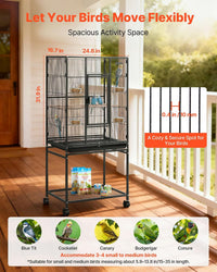 VEVOR Bird Cage, Flat Top - Black / 24.6"L x 16.7"W x 53.9"H - image 2