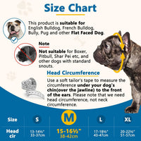 English Bulldog Muzzle, Soft Short Snout Dog Muzzle Stops Biting – Essentials for Dogs - Black / M（Head 15-16½"） - image 2