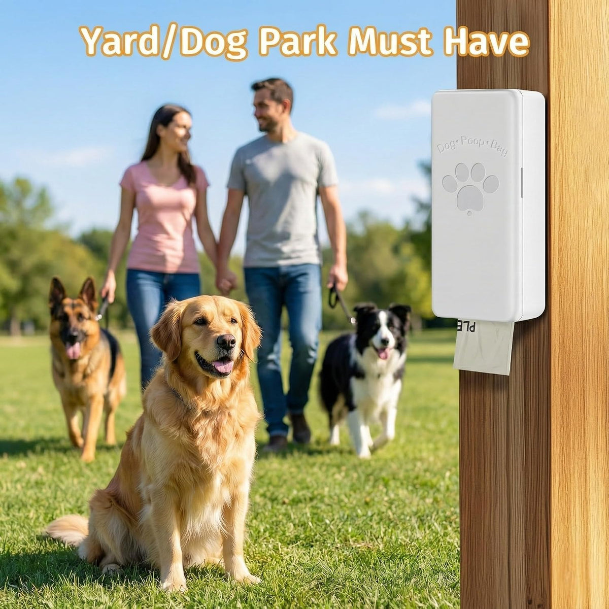 Dog Poop Bag Dispenser, Wall-Mounted Dog Bag dispenser Outdoor or Indoor for Doggy and Pets, Black - White - image 3