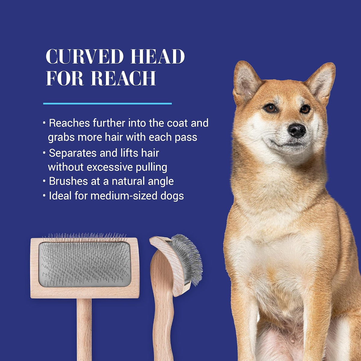 Chris Christensen Mark I Slicker Brush for Dogs - Mark VI Medium Curved Back - image 3