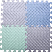 16 Tiles Foam Play Mat, Soft & Safe EVA Foam Mats for Floor - Gray/Bean Green/Gray Blue - image 4