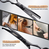 Gimars Titanium Coated Professional 6 in 1 4CR Stainless Steel Dog - 7inch Round Tip 6 in 1 Professional - image 4