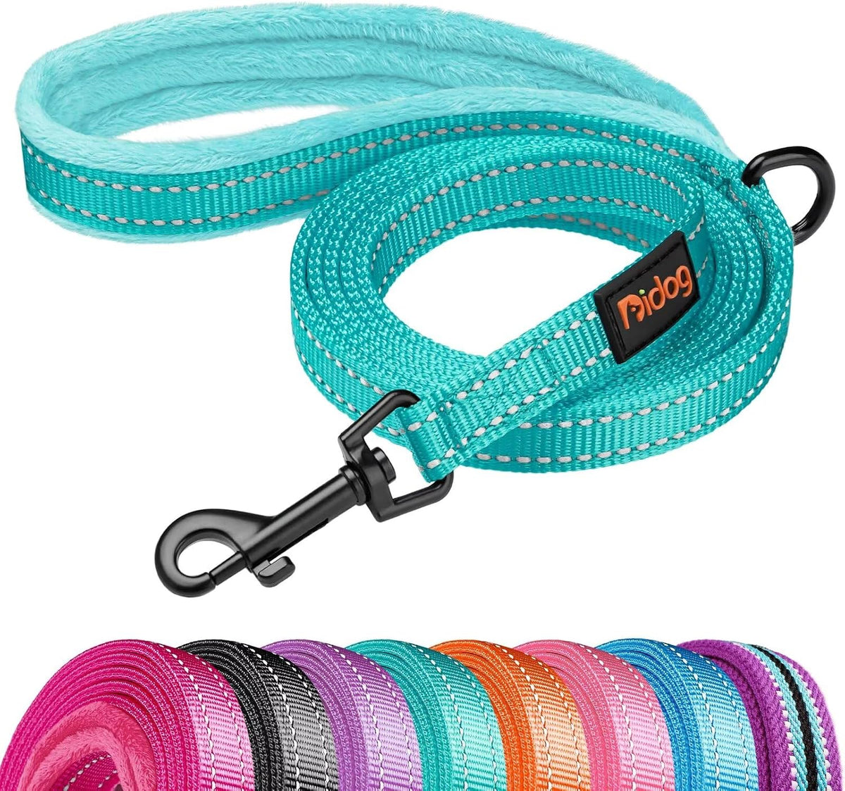 6FT Reflective Dog Leash for Small Medium Dogs, 5/8" Width - Teal / 5/8''x 6 FT