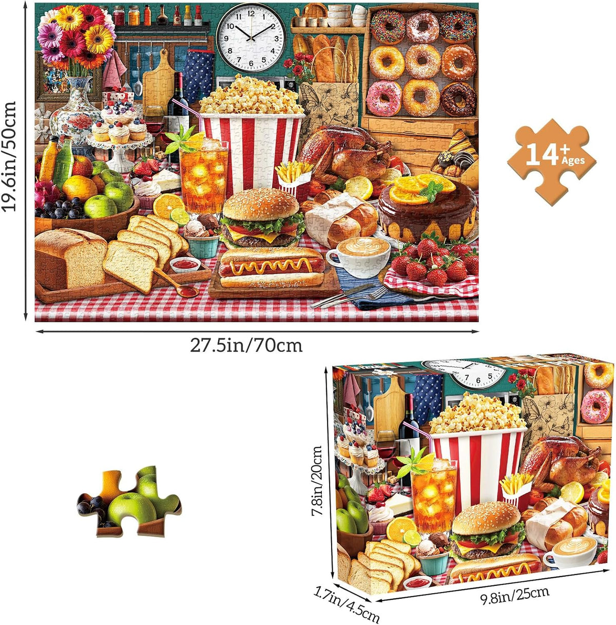 1000 Piece Puzzles for Adults, Premium Magic Book Jigsaw Puzzle – Fun for Kids & Family - Lumière's Banquet - image 3