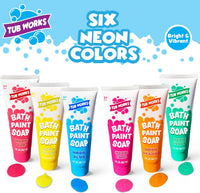 Tub Works Bath Paint Soap Bath Toy, Classic 6 Pack, Non-Toxic - Neon - image 2