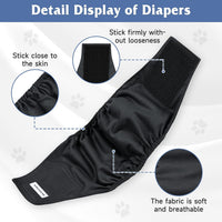 5 Pack Dog Diapers Male, High Absorbing Dog Wraps - Small / Black - image 4