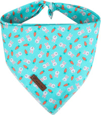 Summer Dog Bandana, UP URARA PUP Strawberry Triangle Bid Scarf for Medium Large Dogs, Cotton - BlueRabbit / L