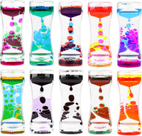 Oneshow 3 Pack Liquid Motion Bubbler Oil Hourglass Sensory Toys - 10 Colors 10 Pack