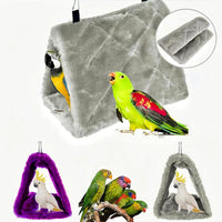 2 Pack Warm Bird Nest House Bed Hanging Hammock Sleeping Bed Plush - Grey and Purple - image 4