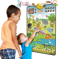 Just Smarty Interactive Alphabet Wall Chart, ABC & 123's, Blue – Fun for Kids & Family - Happy Zoo