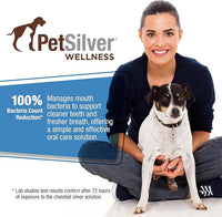 PetSilver Teeth & Gum Spray - Dog Dental & Teeth Cleaning Spray for Plaque & Tartar Build-Up Reduction - Natural Breath Freshener for Dogs and Cats - Patented Chelated Silver - Made in The USA - 4 oz