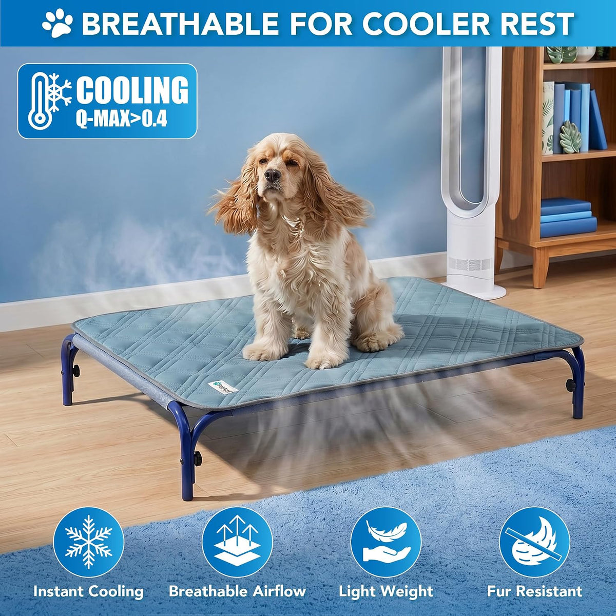 PetAmi Waterproof Dog Cooling Mat Pet Pad for Crate Couch Bed - Light Blue / X-Large (60x80) - image 3