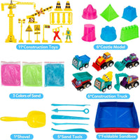Sand Kit for Kids, 6 Mini Construction Trucks - image 3