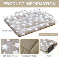 4 Pcs Dog Crate Pads Soft Warm - Rectangular 18 x 14 x 1.6 Inch / Star / Apricot - image 2