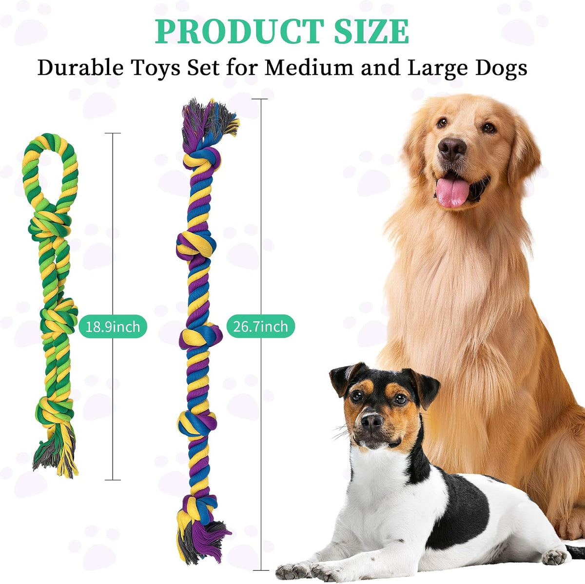 Flirt Pole for Dogs, Interactive Toys Tug-of-war for Pet - 2 Pack-26.7Inch - image 4