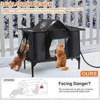 Outdoor Cat House Weatherproof, Heated Cat House - Medium-20.5X12.6X17.2 In - image 2