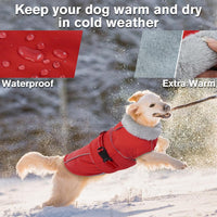 Dog Coats for Large Dogs Waterproof Dog Jacket with Adjustable Fit – Essentials for Dogs - M / Red - image 2
