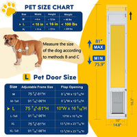 Large Dog Door for Sliding Glass Door - 81" Sliding Door / Large - 1 Flap - image 2