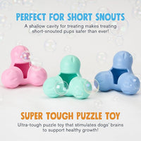 WEST PAW Zogoflex Tux Treat Dispensing Dog Chew Toy – Interactive Chewing Toy for Dogs – Dog Games for Aggressive Chewers, Fetch, Catch – Holds Kibble, Treats, Large 5", Periwinkle