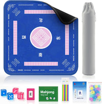 2F22E Mahjong Mat for Table 32.4" x 32.4" - Mjd-02-blue