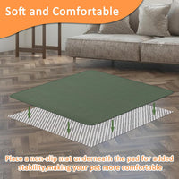 Washable Pee Pads for Dogs, 65'' x 48'', Quick-Dry, Grey - Green / 63x63 Inch(Pack of 3) - image 4
