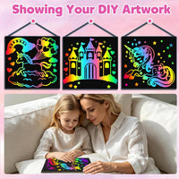 ZMLM Scratch Paper Art Craft: 2 Pack Rainbow Scratch Set for 3 4 5 6 - Unicorn - image 4