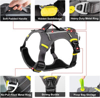 Fida Dog Harness, No-Pull Pet Vest with Saddle Bags Backpack - X-Large (Neck:20"-29";Chest:31"-39") / Black - image 4