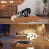 Cat Scratcher, Cardboard Lounge Bed, Bone Shape Design, Recyclable Corrugated Scratching Pad, Stable and Durable, Furniture Protector, Reversible, Brown