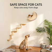 Cat Wall Shelves Set, Solid Wood Moon Bed - moon bed with 5-level stairs - image 4
