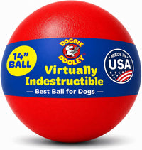 Doggie Dooley Virtually Indestructible Dog Ball - Red / X-Large (14 inch)