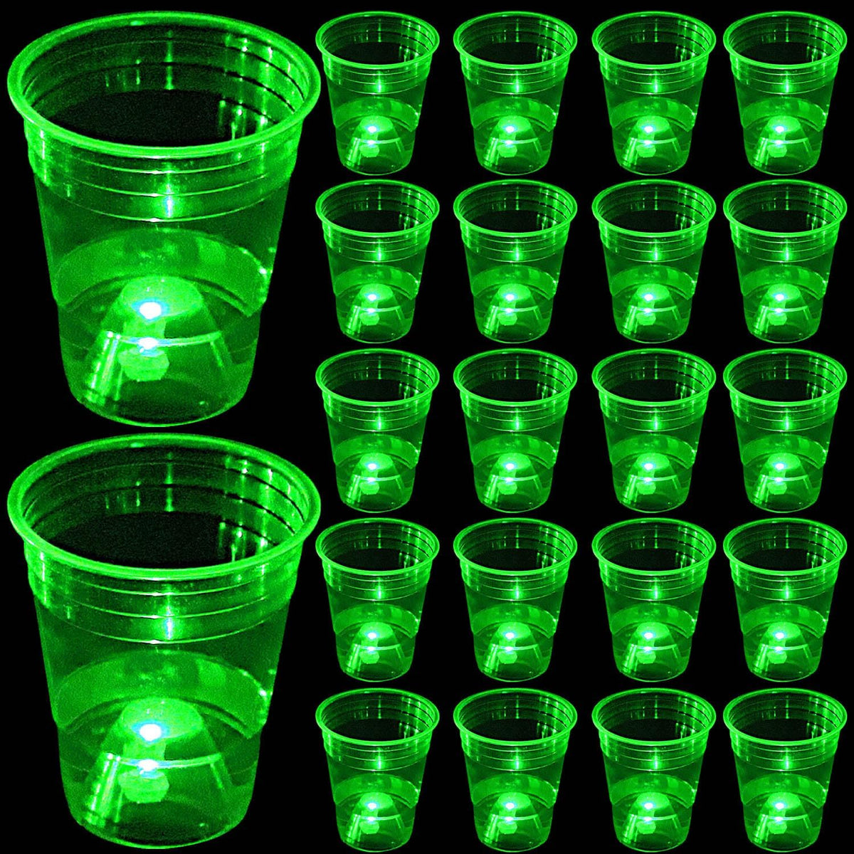 mishunyus 24-pack purple LED glow party cups, 16 oz plastic - view 10
