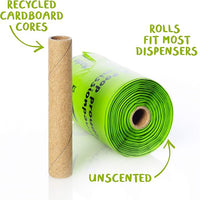 PLANET POOP Home Compostable Dog Poop Bags Extra-long with Handles 120 Un-Scented Pet Waste Bags Plastic Free, Thick Leakproof Plant-Based Doggy Bag, Cats & Dogs Pet Supplies
