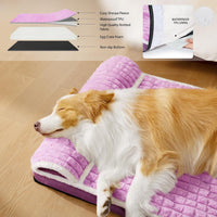 Orthopedic Large Dog Bed Pillow Pet Sofa Bed 36''X24'' Grey – Essentials for Dogs - Lilac / 48"L x 30"W x 3.5"Th - image 3