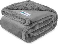 PetAmi Waterproof Dog Blanket for Medium Large Dog Pet, 60x40 - Medium 29 X 40 Inches / Light Grey Sherpa