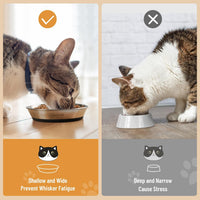 Cat Bowls, 304 Stainless Steel Non-Slip Wide Shallow - 4 Non-slip Bowls - image 3