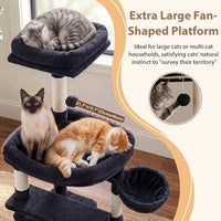 Cat Tree Tower 42'' with Condo, Indoor Scratching Post GCT005SG – Essentials for Cats - Dark gray / 74.4 inch - image 2