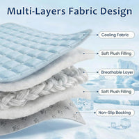 FunFurry Cooling Mat for Dogs，59"X40" Extra Large Pet Pad，Q-Max>0.5 - Light Blue / 36" x 27"（L） - image 4