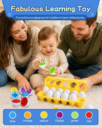Tinabless Matching Eggs Toys 12 pcs Set Color & Shape Recognition - Yellow - Fruit & Vegetable Matching - image 3