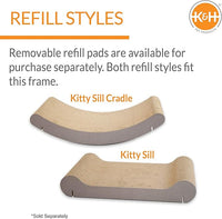 K&H Pet Products EZ Mount Cat Window Perch Kitty Sill Scratcher Cradle, Sturdy Window Perch for Large Cats, Steel Frame Scratcher Hammock with Strong Suction Cups for Glass - 20 X 11in Cardboard