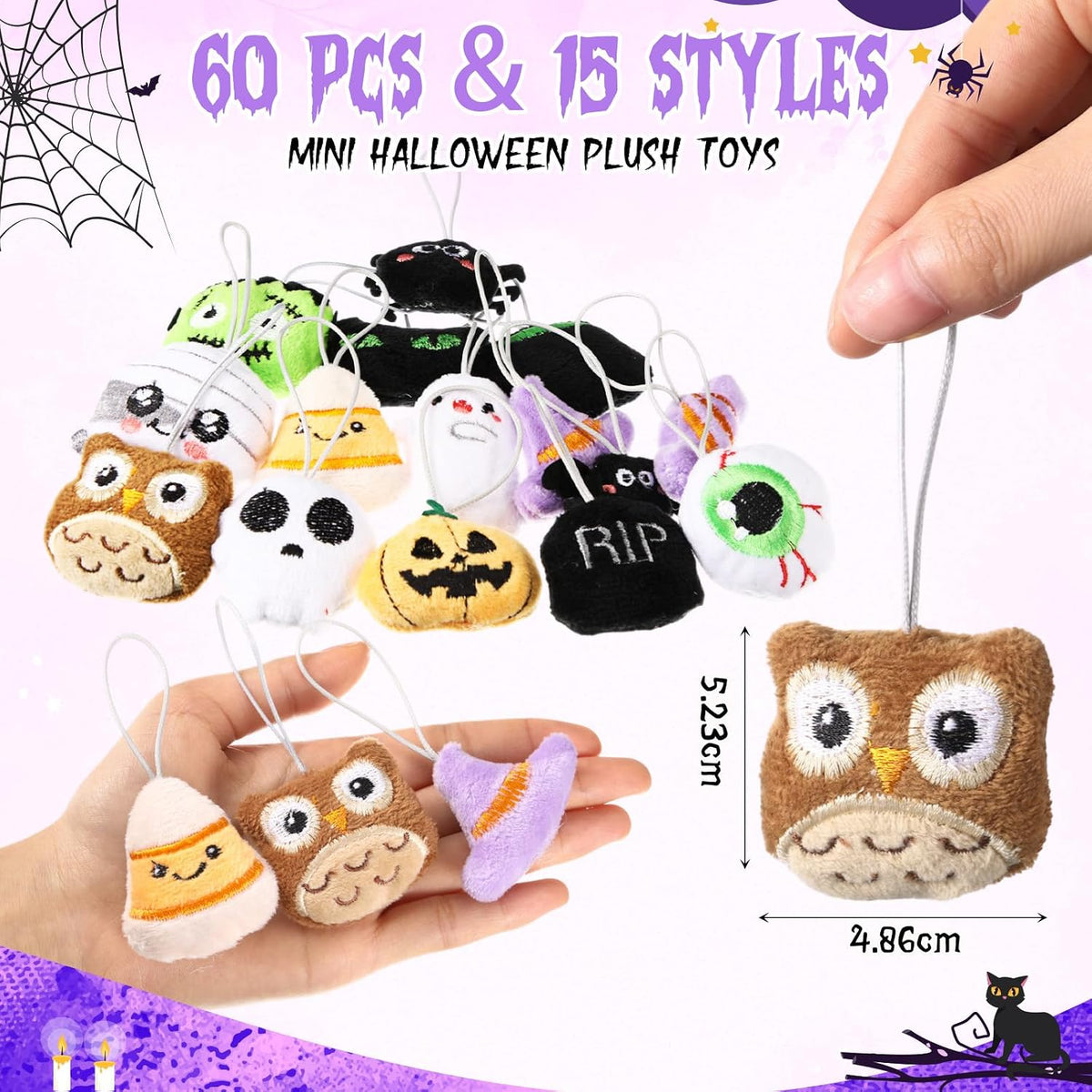 Libima 150 Pcs Mini Stuffed Animals Keychain, Plush Toys - 150 / Horror - image 4