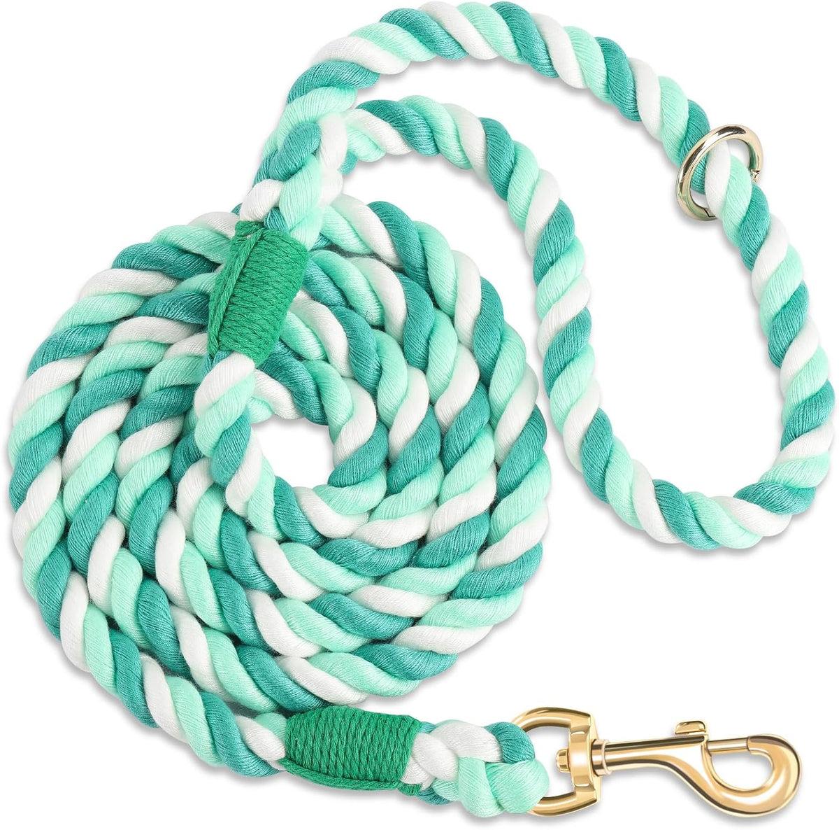 5 FT Handmade Rope Dog Leash for Small Medium and Large Dogs – Essentials for Dogs - 6FT x 1/2in (Pack of 1) / Moss Green
