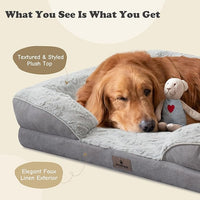 Orthopedic Dog Bed for Extra Large Dogs - XL Plus Waterproof Dog Sofa Beds, Supportive Foam Pet Couch Bed with Removable Washable Cover, Waterproof Lining and Nonskid Bottom