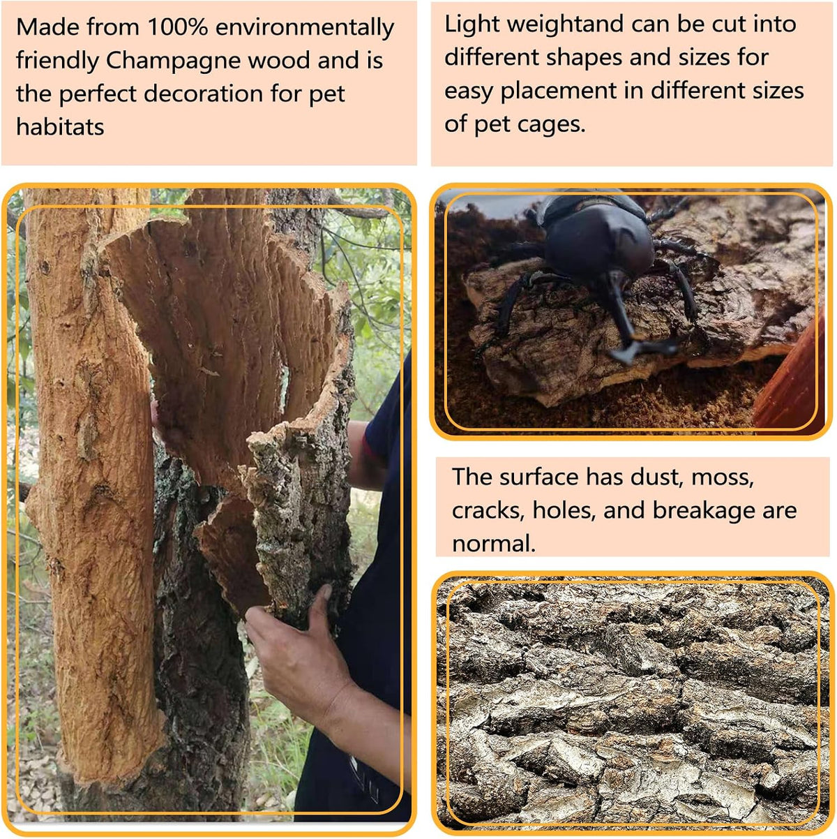 BNOSDM 4PCS Cork Bark Background - 4PCS-11.8”x7.9” - image 3