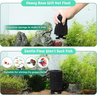 hygger Fine Sponge Filter for Aquarium 30~75 Gallons Fish Tank Filter Betta Breeding Fry Shrimp Snails Air Powered Filters