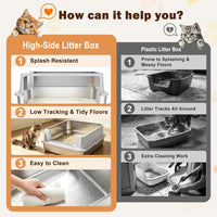 AIPERRO Stainless Steel Litter Box with Lid - Light Gray / XXX-Large - image 4