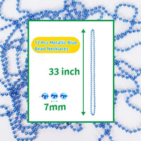 ZZYFGH 12 PCS Bead Necklace, 33'' Mardi Gras Beaded Necklaces – Fun for Kids & Family - Blue - image 2